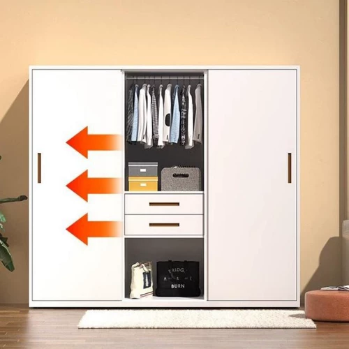 Zuoshi стальной шкаф для дома, железный балкон, шкаф для спальни, простая детская раздвижная дверь, металлическая