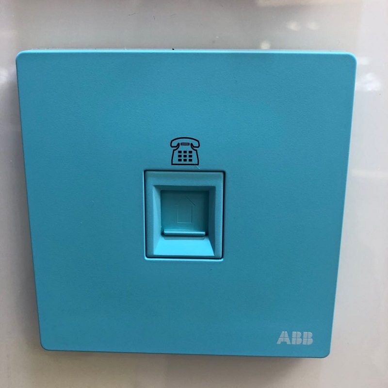 ABB Phone Socket Panel 86 Type Single Phone Wall Socket Xuan to Aegean Blue Phone socket