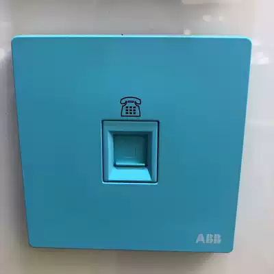 ABB phone socket panel 86 single phone wall socket Xuan to Aegean blue phone socket
