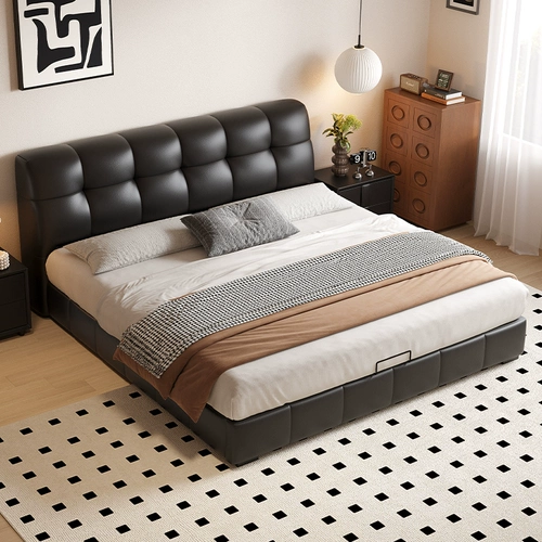 十虎 Своем двойная кровать с двумя кроватями черная крема Стиль Ветр.