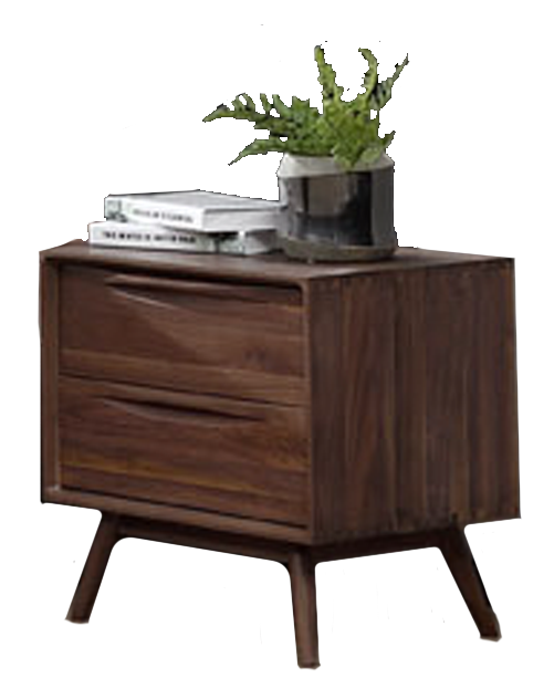 Auvan Gujia's Uruguayan black walnut pure solid wood bedside table small apartment bedroom modern minimalist style