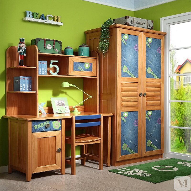 Stars Sowhole Pint Class Solid Wood Children Teen Home Innate healthy and solid durable desk WEB009