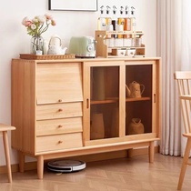 Fuqiaojiang Beech solid wood modern minimalist home dining side cabinet living room kitchen storage storage low cabinet storage cabinet