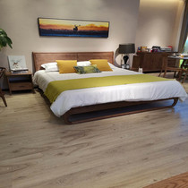 Log smart bed and bedside table home environmentally friendly and healthy modern simple style texture high quality light luxury minimalist