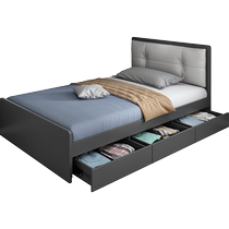 Northern Palace Nordic Simple Single Bed Modern Panel Storage Bed Household 1 2 Meter Childrens Bed Storage Bed