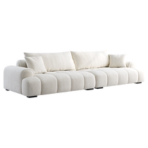 Lafufe cotton and linen puff sofa living room marshmallow small household French cream style chenille fabric sofa B010
