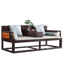 Yamaijia new Chinese style golden sandalwood solid wood bed Luohan broaching bed modern simple small apartment bedroom high-end furniture