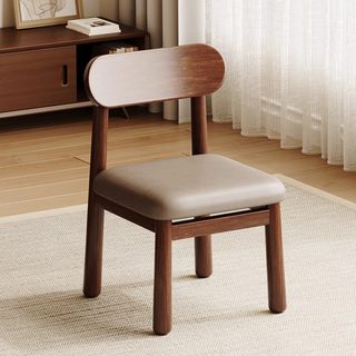 Yangman Small Stool, Household Solid Wood Chair with Backrest, Simple Small Chair for Living Room, Simple Modern Soft-Covered Square Stool for Doorway