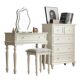 Aisen's New American-Style Pastoral Solid Wood Dresser and Vanity Table Combo for Small Apartments, White with Mirror