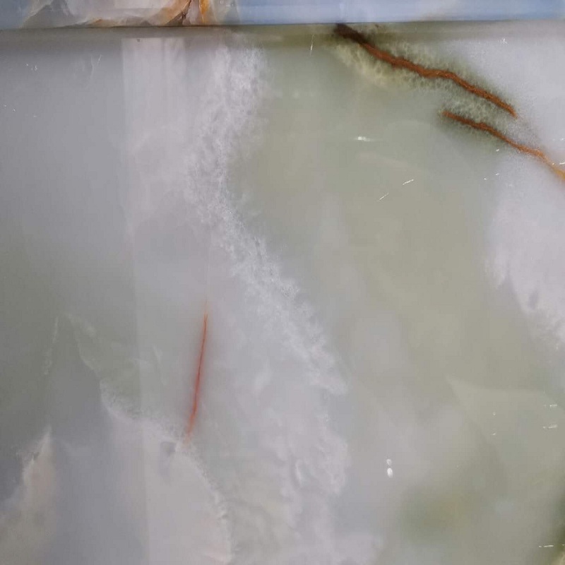 Lan's stone TV background wall tile living room light luxury marble modern simple metal strip rock slab