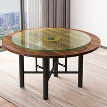 Bumpy wife Thickened Large Round Table table dining table Dining Table Solid Wood with turntable Home Chinese table Business
