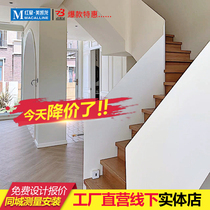 Beijing Jibu Staircase Steel Plate Handrails Tempered Glass Guardrails Customized Villa Duplex Door-to-Door Measurement Design and Installation