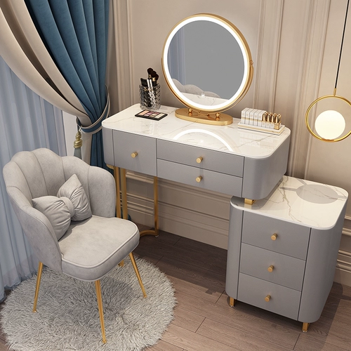 Туалетный столик, современная и минималистичная система хранения для спальни из натурального дерева, изысканный стиль