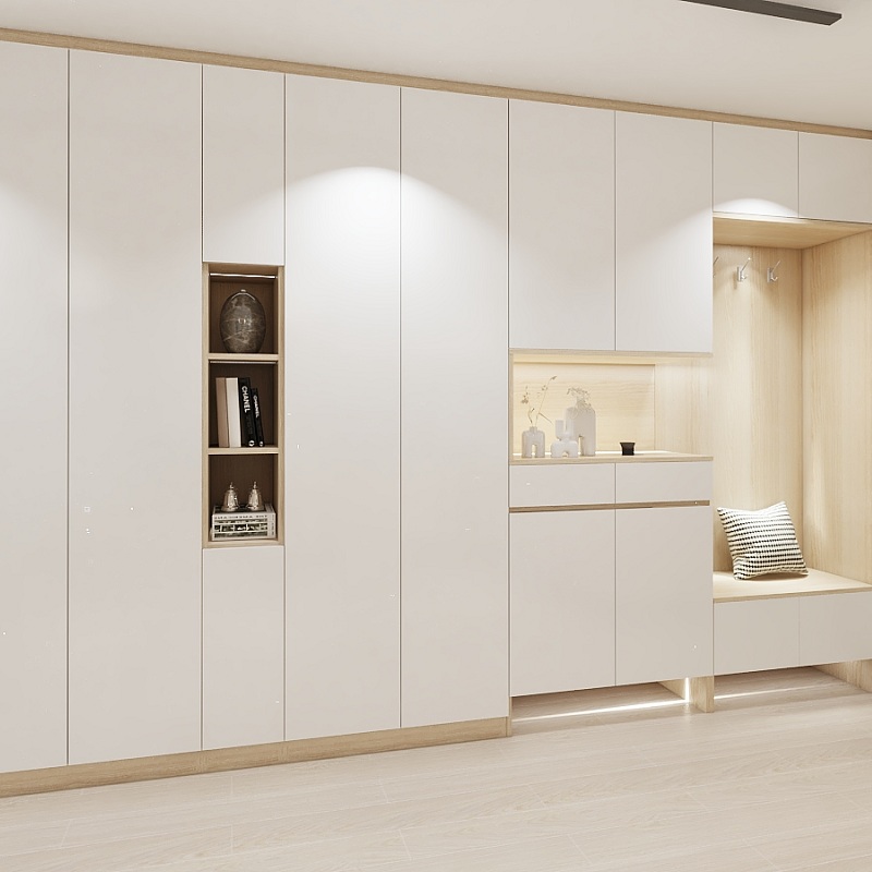 Five Wood Furniture Custom Xuan Cabinet Entrance Cabinet Shoes Cabinet Cloister Hood Cabinet Integrated Household Brief Multi-Combined Door Hall Cabinet