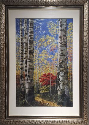 Silk Xuxiang Embroidered Pure Handicraft Embroidery Products Send Gift Hem Piece Mural Birch Forest Single Sided Embroidery Kunming Hongxing