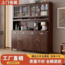 Baisiyi new Chinese style solid wood sideboard home living room integrated wall modern simple storage cabinet multi-functional storage