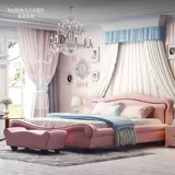 Кожаный каркас кровати из мусса, свадебная кровать в главной спальне, черная кожаная кровать, двуспальная кровать, современная простая мягкая упаковка, легкая роскошная кожаная кровать 1,8 метра