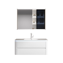 TOTGG white ceramic integrated basin bathroom cabinet makeup mirror cabinet bathroom washbasin washbasin combination