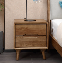 Log Zhizuo All solid wood bedside table Nordic ash storage locker modern simple bedroom bedside small