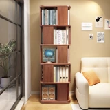 Крутящаяся книжная полка из натурального дерева, книжный шкаф, книга с картинками для кровати, система хранения