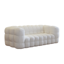 Jundexi modern simple lamb velvet straight cream style marshmallow casual fabric home sofa living room sofa
