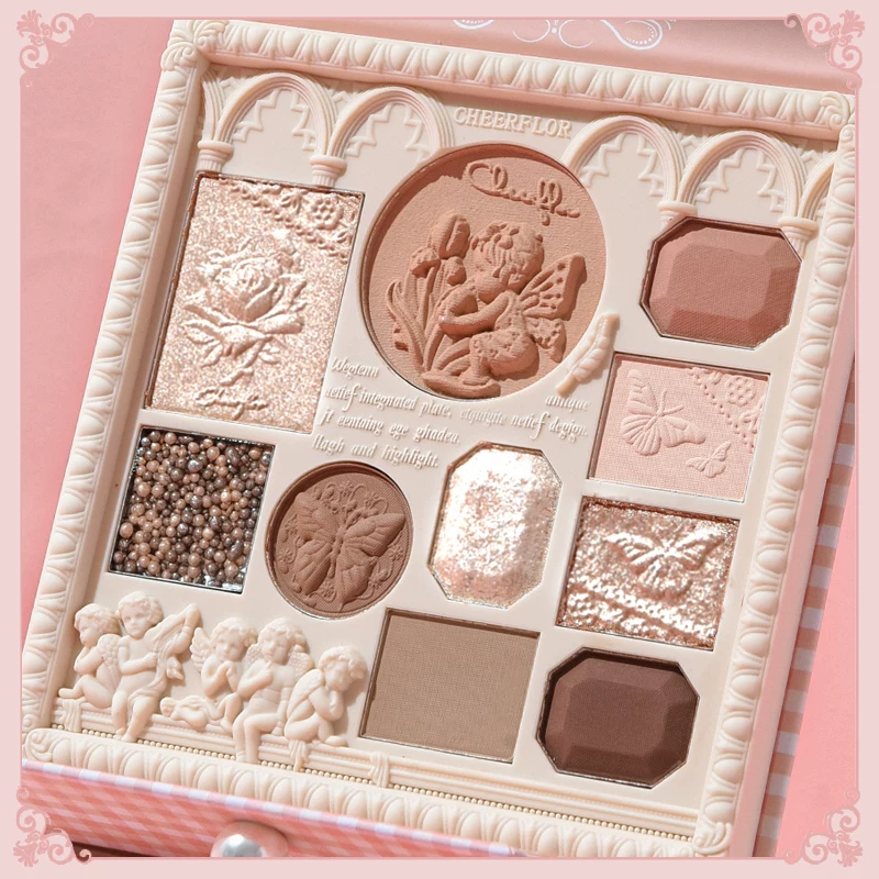 Палетка теней для век Cheerflor Angel Relief Earth Color Comprehensive Eyeshadow Palette Genuine Matte Natural Light Makeup Color