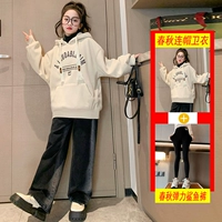 Абрикосовая осенняя толстовка с капюшоном, акула, штаны, комплект