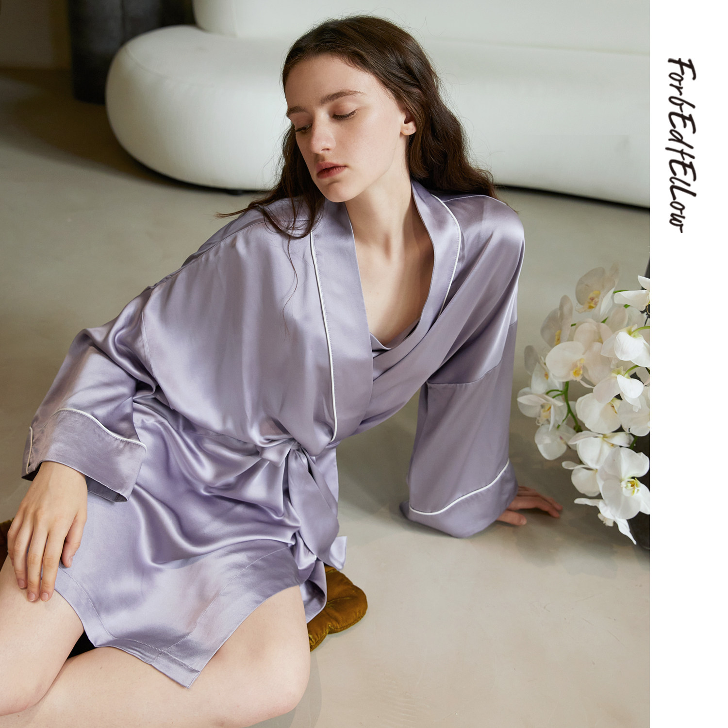 forbedfellow silk pajamas women's nightgown mulberry silk high-quality dressing gown bridesmaid bride wedding home service