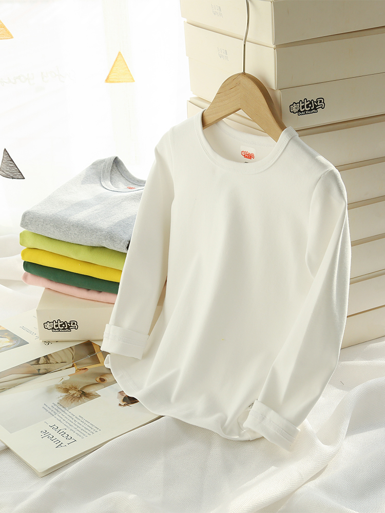 Soft cotton Children's long-sleeved T-shirt base shirt Boy and girl pajamas Autumn clothes Baby T-shirt top home clothes