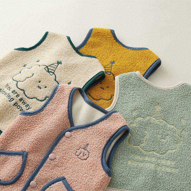 Children's Rocking Vest Shoulder Spring and Autumn Wear Baby Warm Vest Boys and Girls Thicken Catcher Fitting in Winter