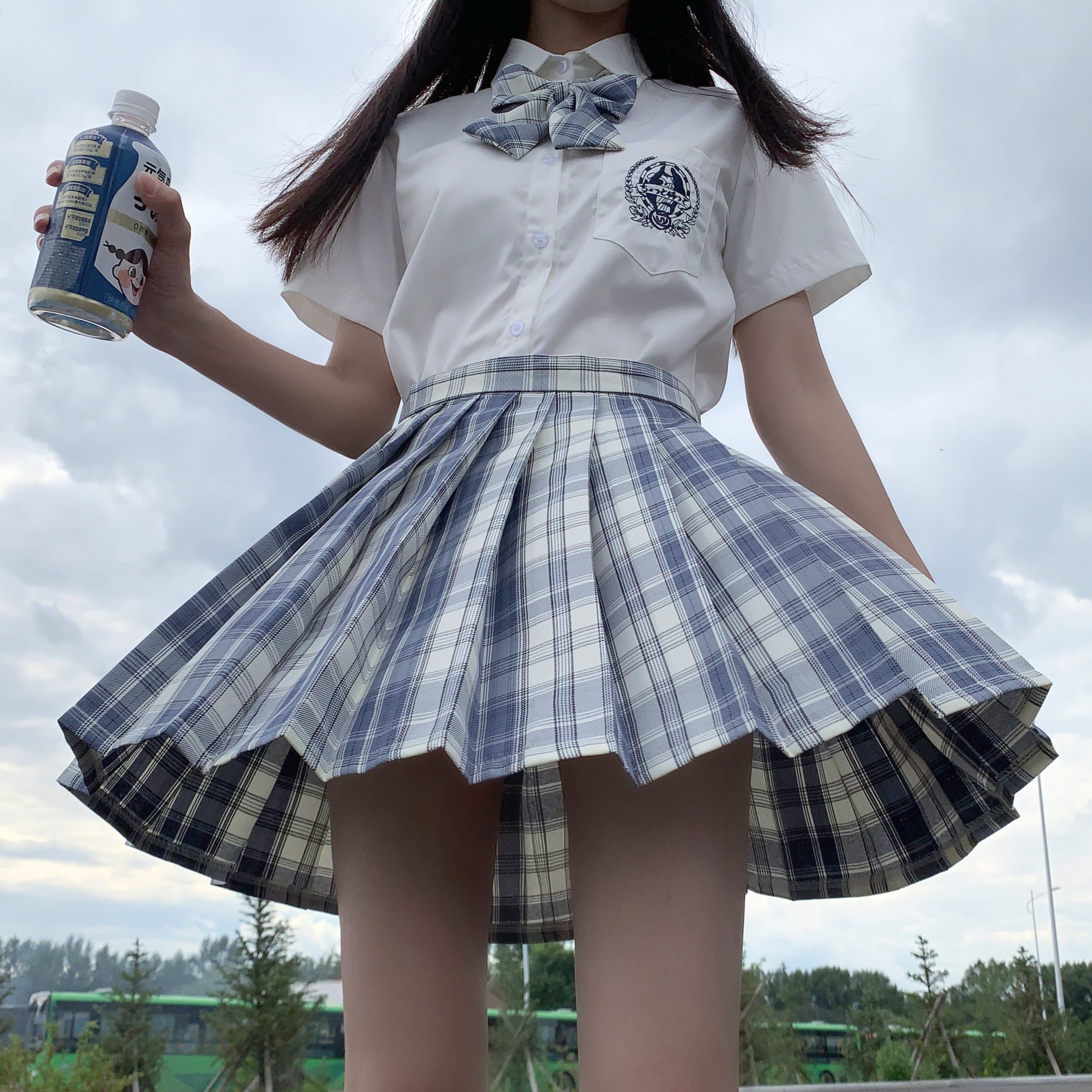 Gentle knife rabbit Ji She jk uniform genuine suit Full set of school for grid skirt spot drop skirt
