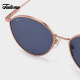 Fakeme new cat eye sunglasses women's titanium round frame sunglasses anti-UV neutral internet celebrity model Josie