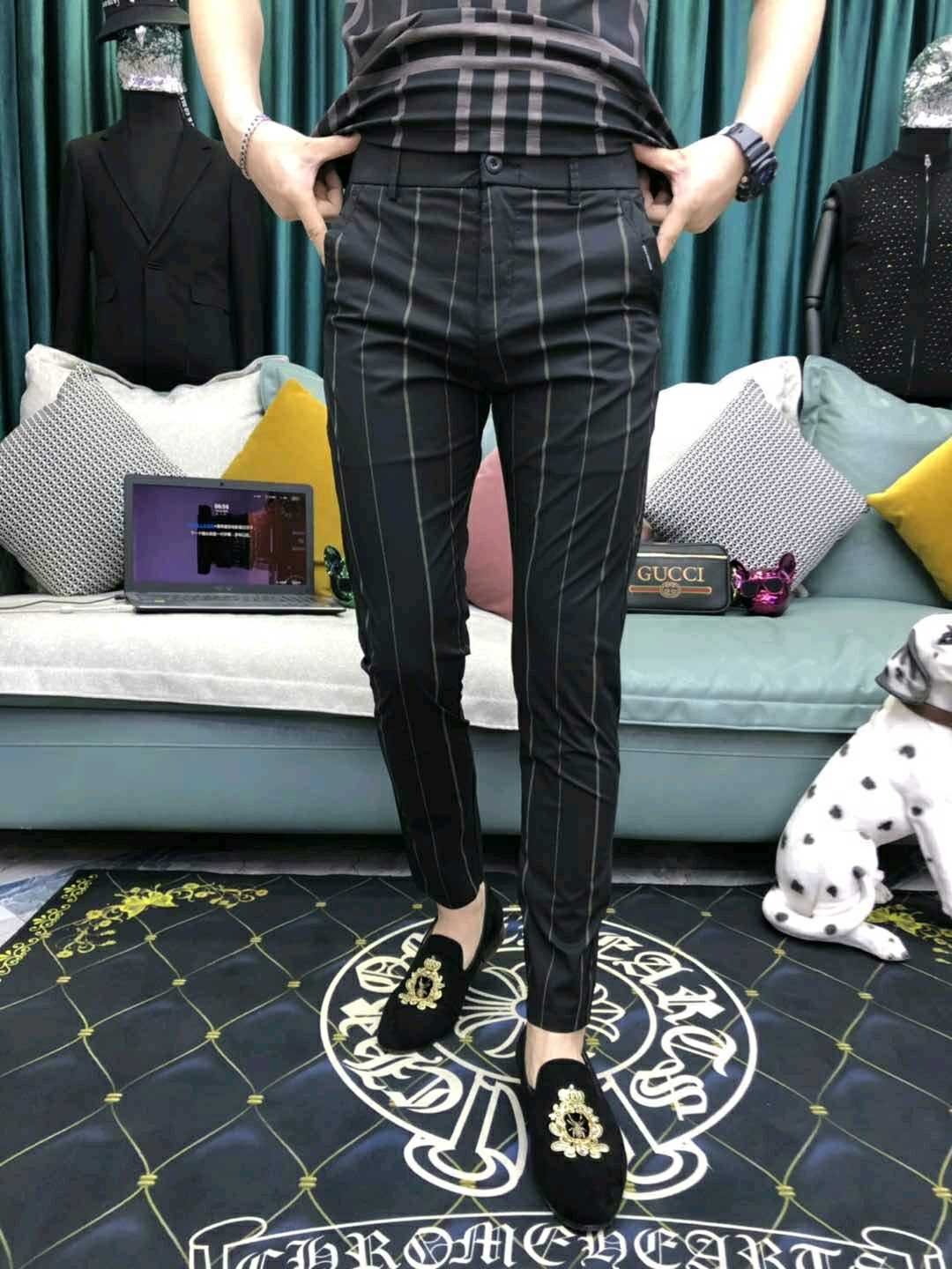 5947 New Men's Leisure Fashion Men Trend New Comfortable Han Edition to repair personality and handsome pants