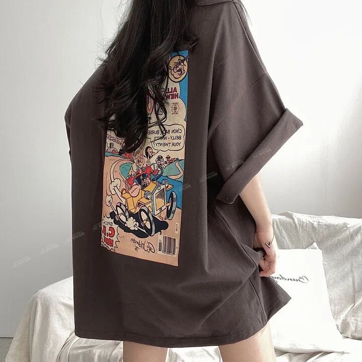 Plus Size 150kg Pure Cotton Short-Sleeve T-Shirt for Women, Oversized, Trendy Summer Korean Style, High Street, Couple Style, Eye-Catching