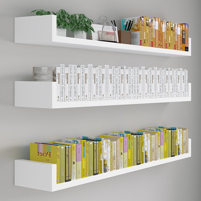 Paint wood U-shaped bookshelf Wall shelf Wall wall living room decorative frame partition can be customized