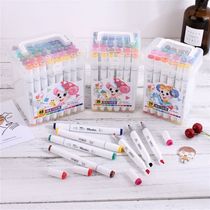 Purple Rat Mark Pen Triangle Pole Double Head Color Boxed Paintbrush Large Capacity Alcohol Color Pen Suit Barrel Mark Pen