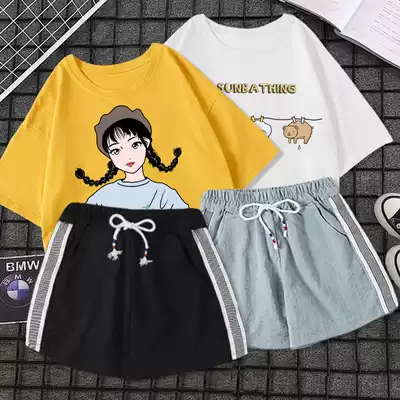Short-sleeved women's T-shirt 2021 new cotton thin summer suit junior high school student Girl women's clothing