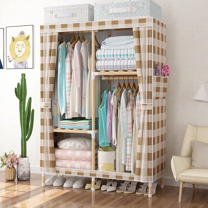 Rental housing wardrobe simple cloth wardrobe net red cloth cabinet household bold and thick assembly detachable economical