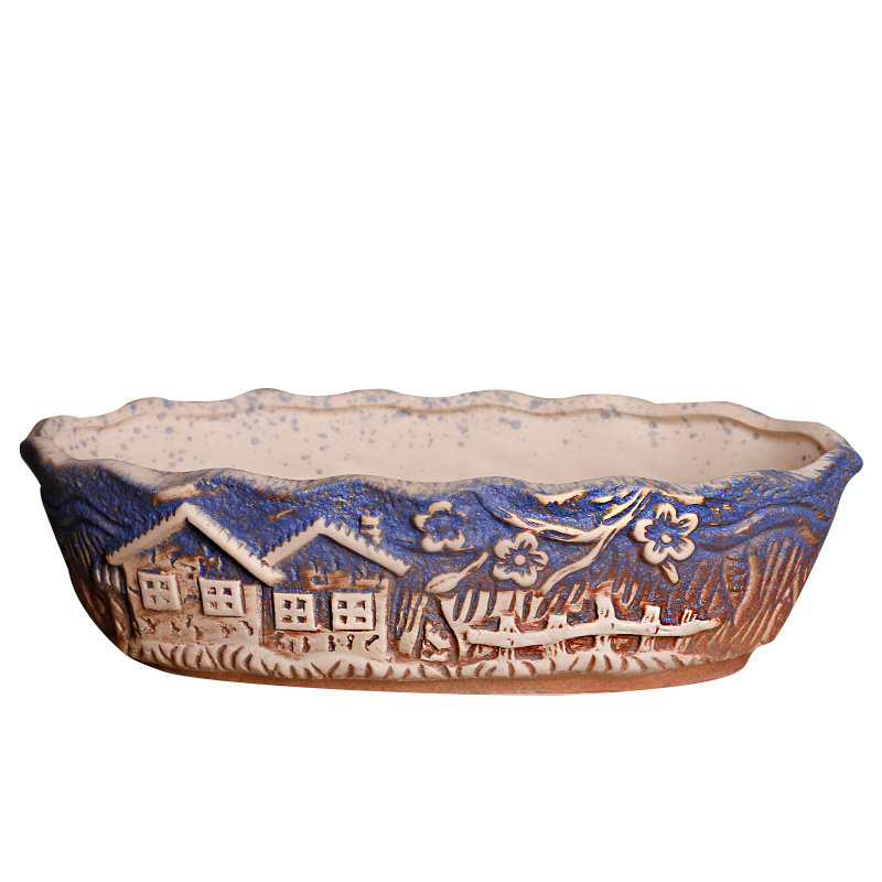 Restoring ancient ways of large diameter fleshy ceramic platter flowerpot special offer a clearance package mail fleshy flowerpot coarse pottery large green the plants