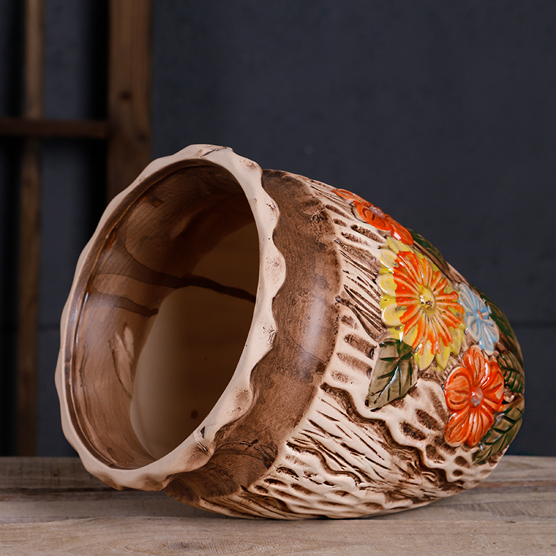 Special flower pot coarse pottery large diameter ceramic European contracted meaty plant high old running the basin orchid flower POTS clearance