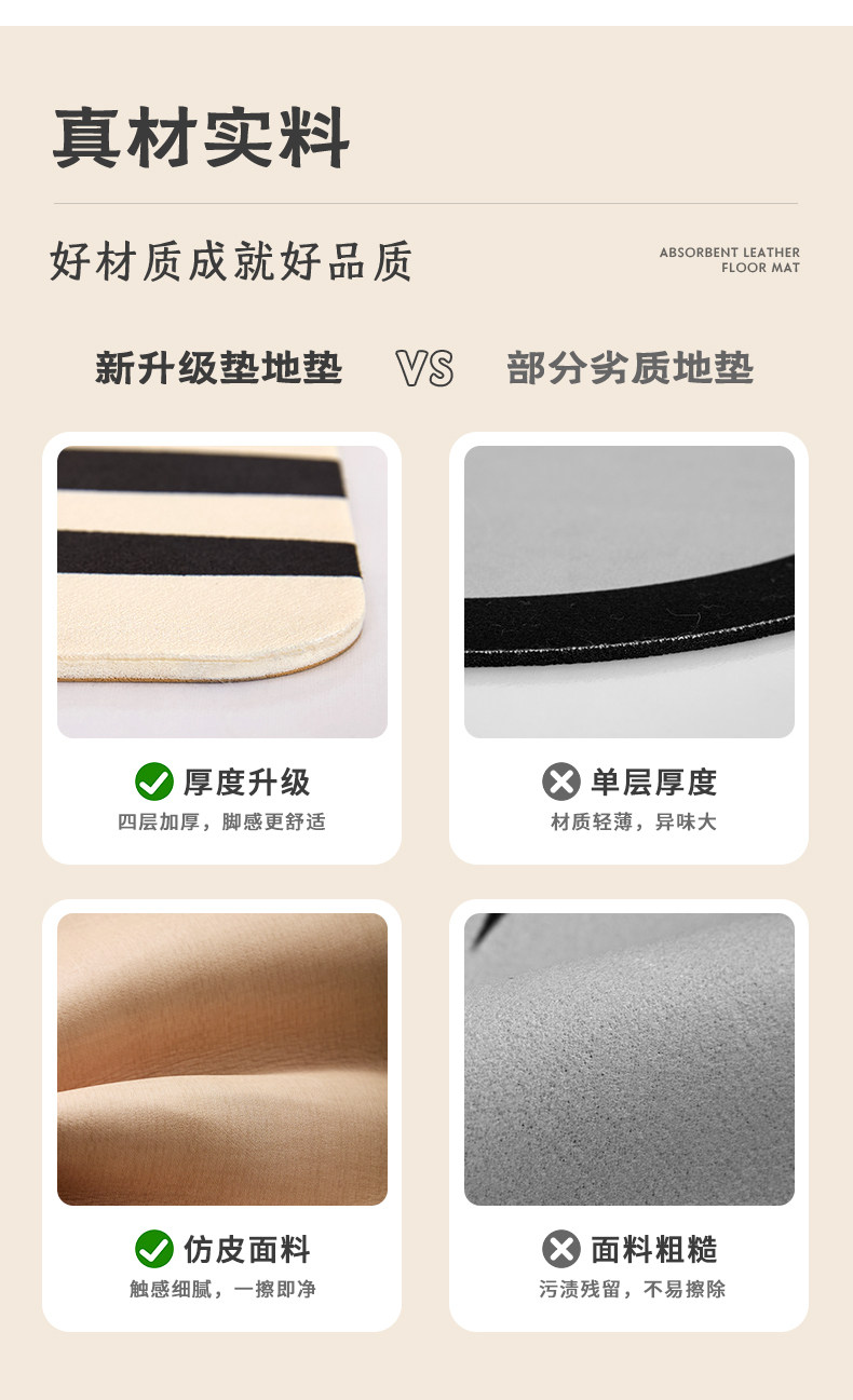 Soft Diatom Mud Bathroom Floor Mat, Bathroom Door Absorbent Mat, Toilet Non-Slip Quick-Drying Foot Mat, Bathroom Carpet