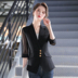 2020 mùa xuân phụ nữ phù hợp với áo khoác mới của Hàn Quốc phiên bản ngắn bảy tay áo giản dị voan phù hợp với đầu đen 