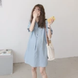 Летнее платье для беременных, юбка, хлопковая летняя одежда, рубашка, 2020, оверсайз, подходит для подростков