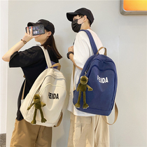 New Korean version university students lovers large capacity fashion casual light double shoulder backpack high school canvas anti-splash water