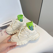 ins children old daddy shoes 2022 spring new boy sneakers fashion thick bottom casual girl running shoe tide