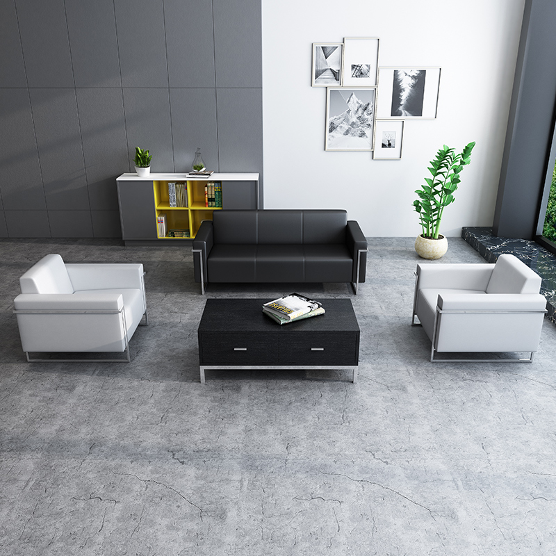 Office Office Sofa Tea Table Portfolio Brief trio of business guests in talks to receive sofa minimis