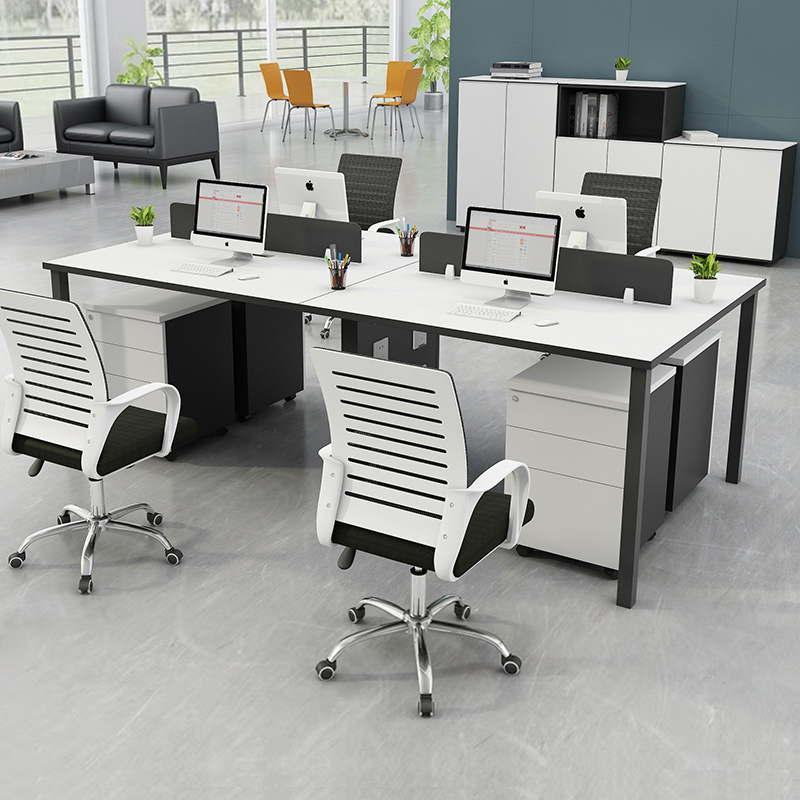 Office Desk for 4 Simple Modern Office Screen Staff Table and Chair Set for 6 Office Furniture