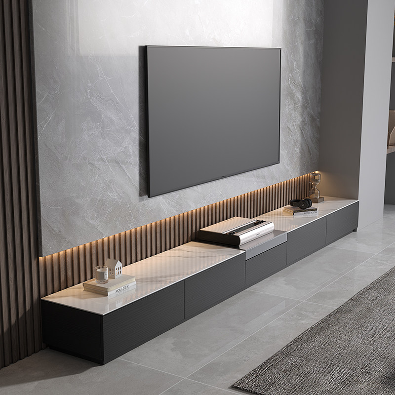 Italian Minimalist Laser TV Special Cabinet Flex Table Home Theater Smart Projector Rock Board TV Cabinet Terrace