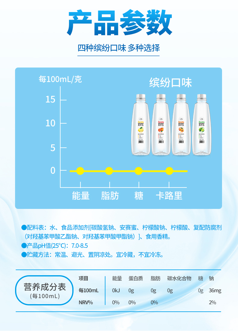 天下水坊苏打水350ML整箱12瓶