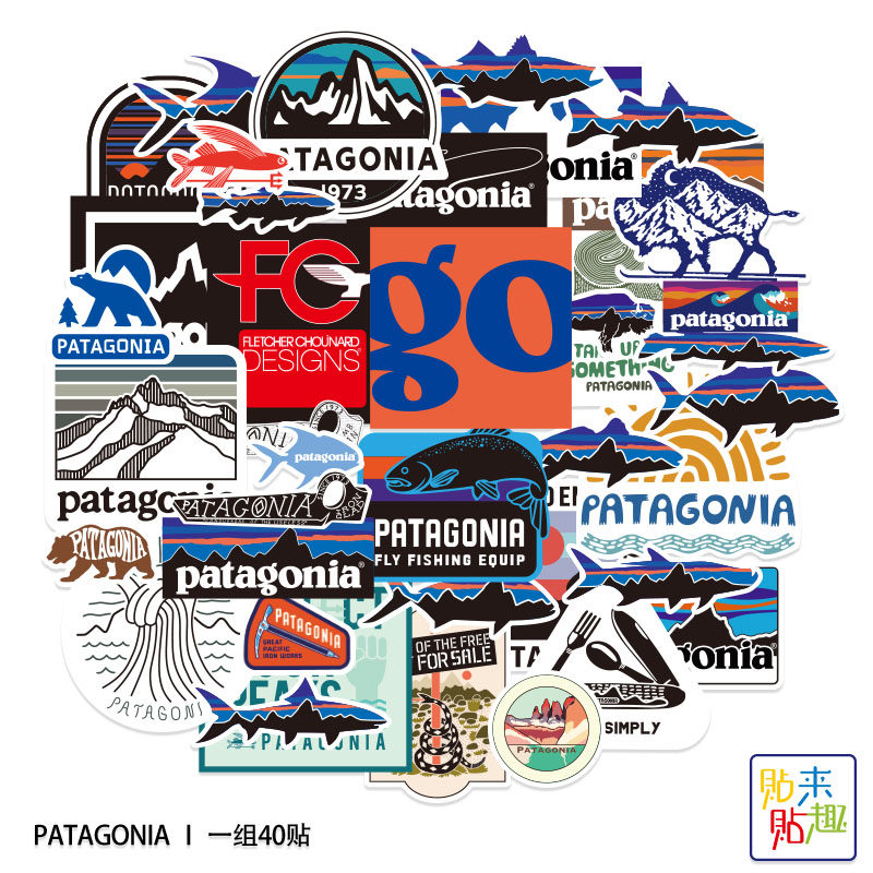40 pieces of Patagonia outdoor travel tide brand stickers notebook computer mobile phone water cup helmet stickers waterproof